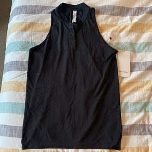 BNWT Lululemon Swiftly Sleeveless Polo Size 10 in Black